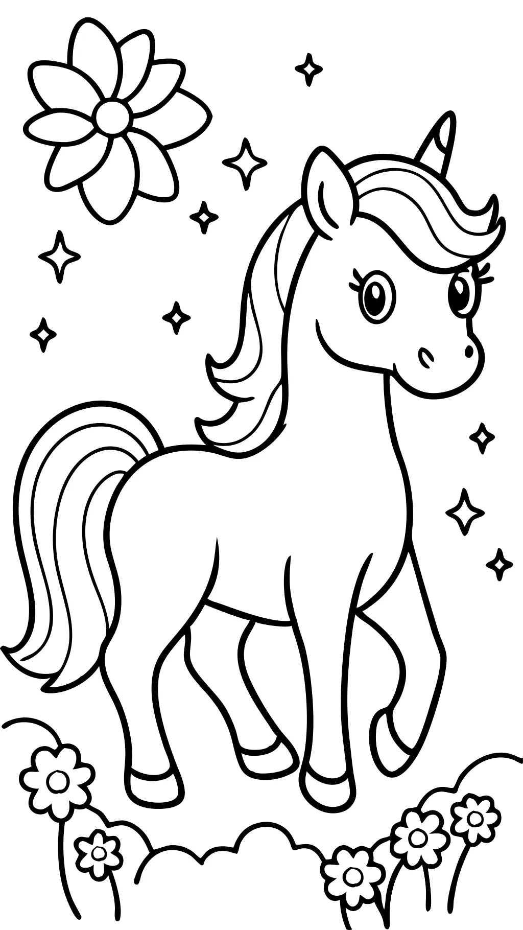 coloriages de licorne facile